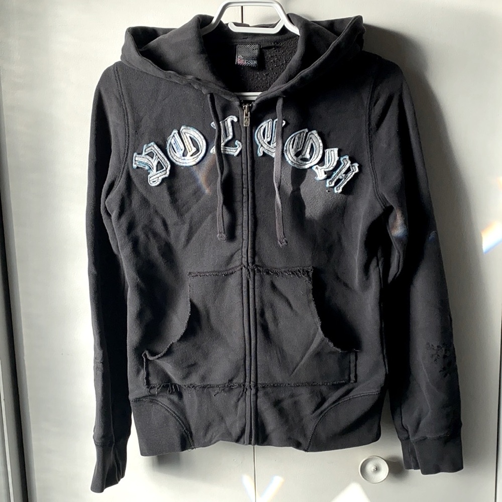 VOLCOM zip-up black hoodie